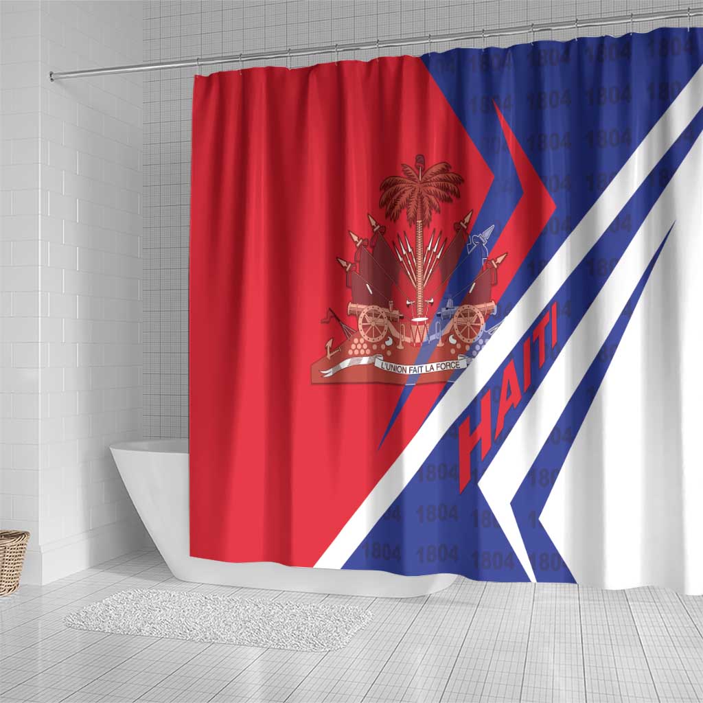 Haiti 1804 Shower Curtain Coat Of Arms Simple Style - African Pride