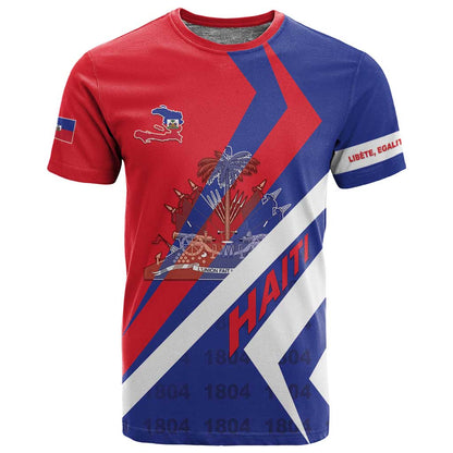 Personalised Haiti 1804 T shirt Coat Of Arms Simple Style - African Pride