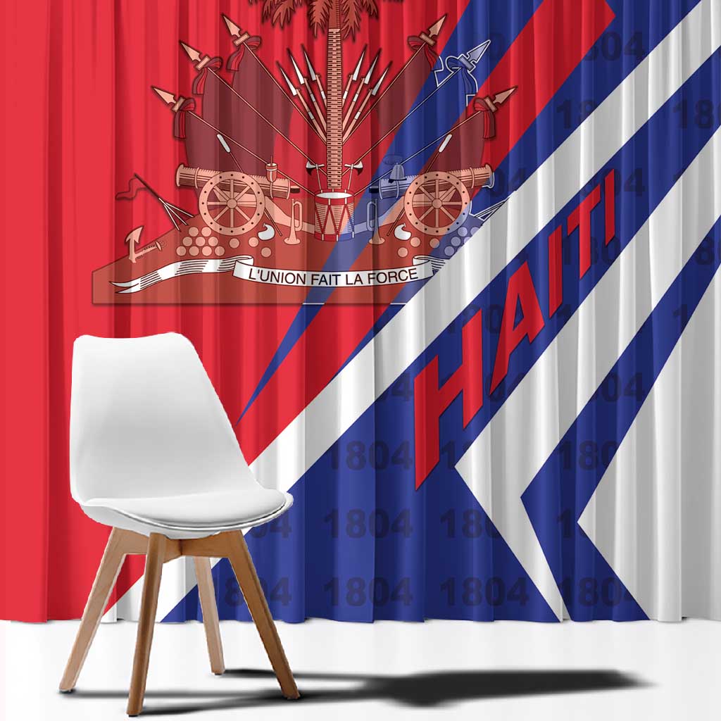 Haiti 1804 Window Curtain Coat Of Arms Simple Style - African Pride