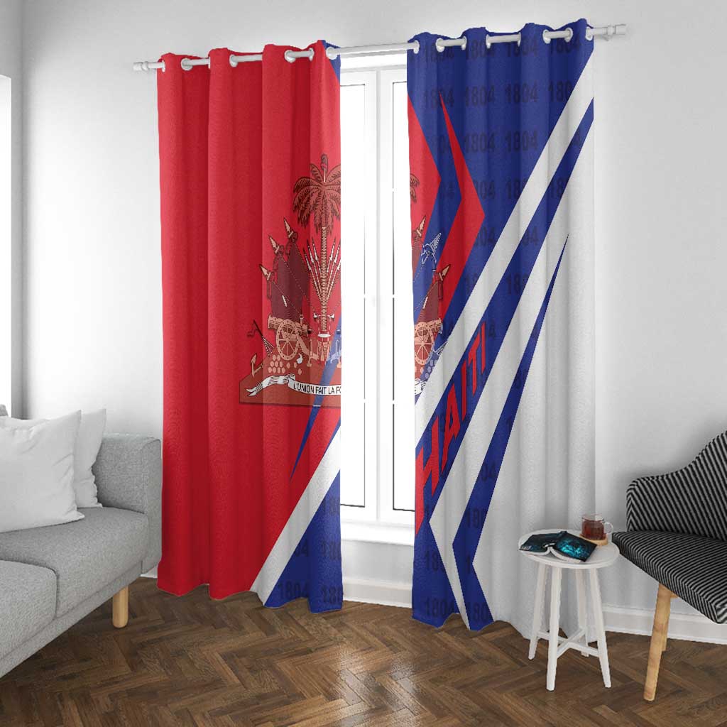 Haiti 1804 Window Curtain Coat Of Arms Simple Style - African Pride