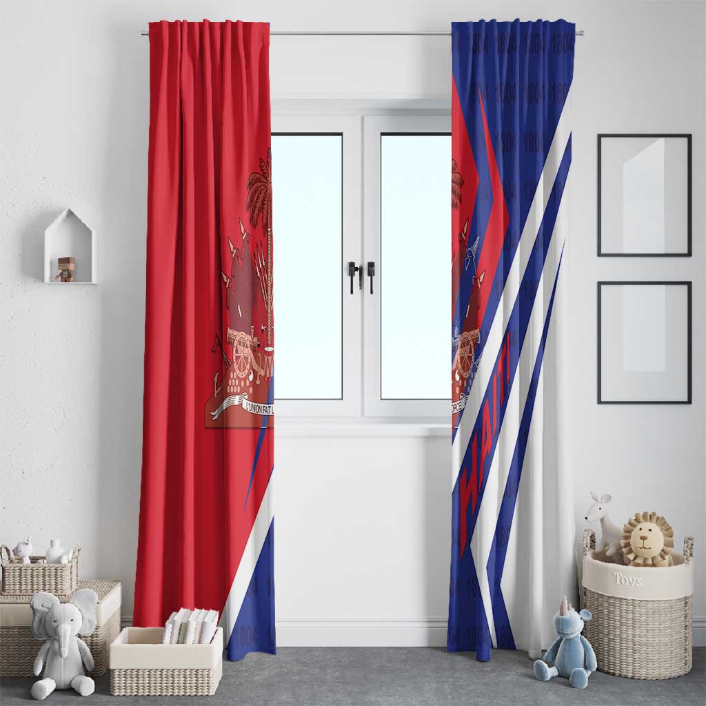 Haiti 1804 Window Curtain Coat Of Arms Simple Style - African Pride