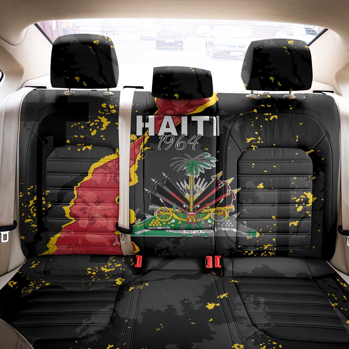 Haiti 1964 Back Car Seat Cover Coat Of Arms Unique Style - African Pride