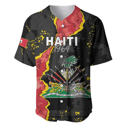 Personalised Haiti 1964 Baseball Jersey Coat Of Arms Unique Style - African Pride