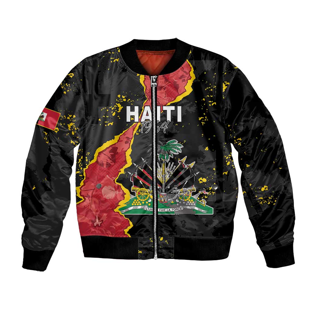 Personalised Haiti 1964 Bomber Jacket Coat Of Arms Unique Style - African Pride