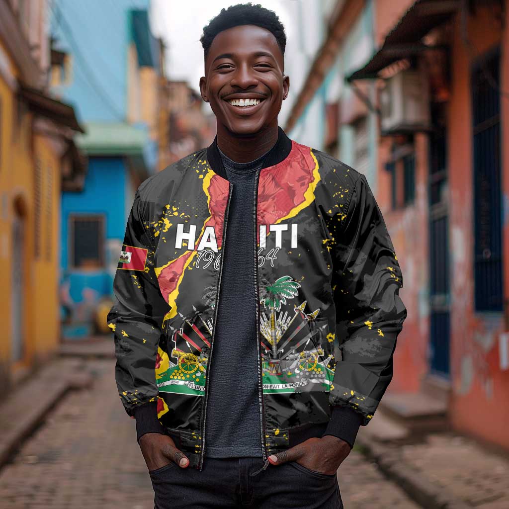 Personalised Haiti 1964 Bomber Jacket Coat Of Arms Unique Style - African Pride