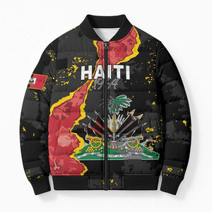Personalised Haiti 1964 Bomber Puffer Jacket Coat Of Arms Unique Style