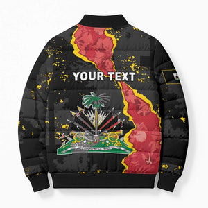 Personalised Haiti 1964 Bomber Puffer Jacket Coat Of Arms Unique Style