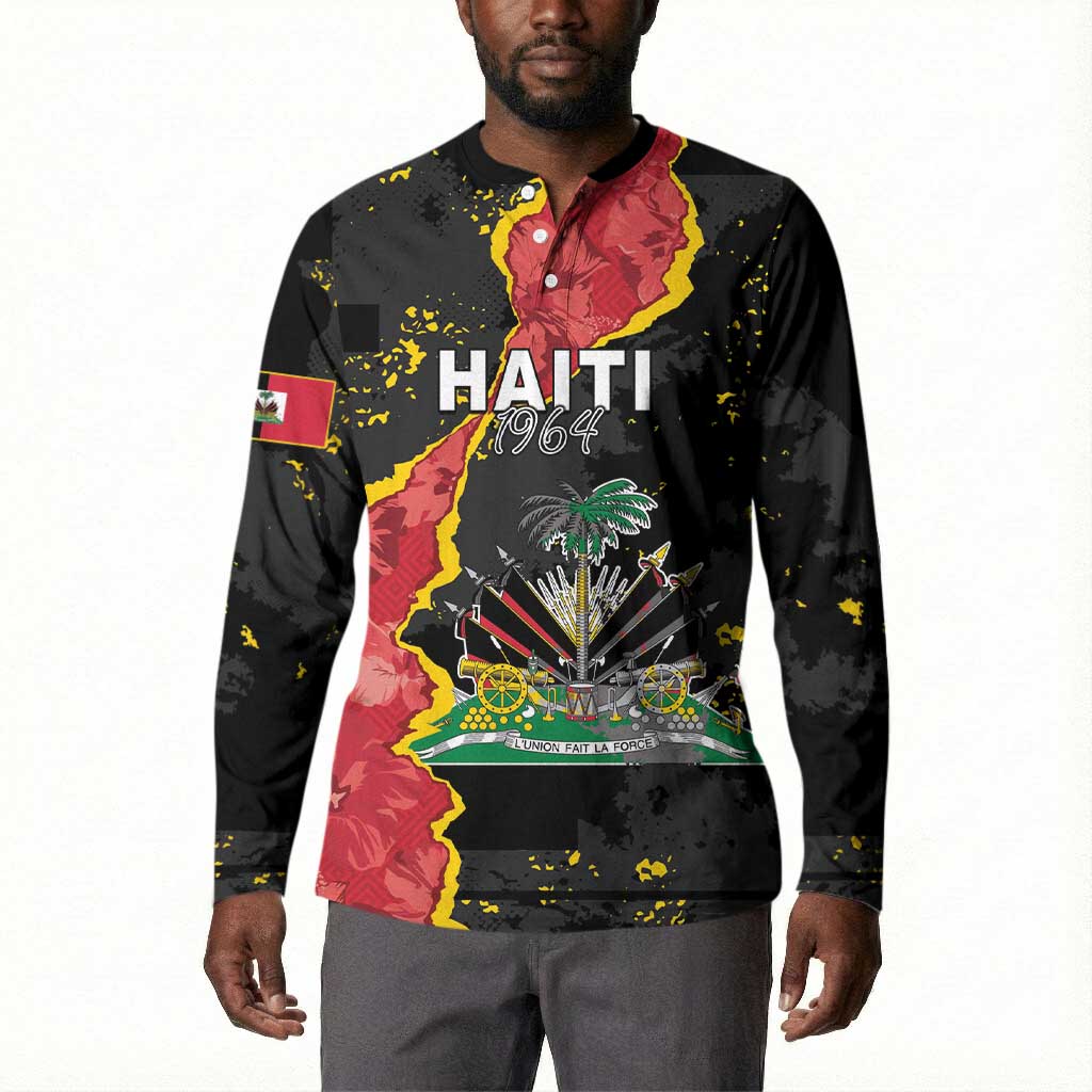 Personalised Haiti 1964 Button Sweatshirt Coat Of Arms Unique Style