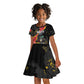 Personalised Haiti 1964 Kid Short Sleeve Dress Coat Of Arms Unique Style - African Pride
