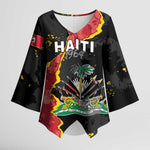 Personalised Haiti 1964 Kimono Sleeve Blouse Coat Of Arms Unique Style