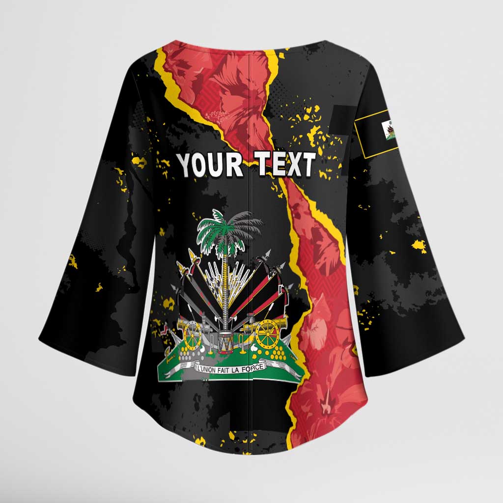 Personalised Haiti 1964 Kimono Sleeve Blouse Coat Of Arms Unique Style