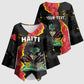 Personalised Haiti 1964 Kimono Sleeve Blouse Coat Of Arms Unique Style