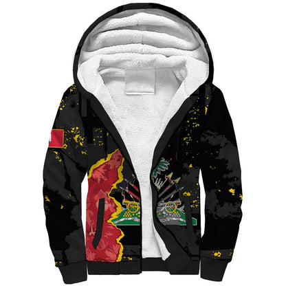 Personalised Haiti 1964 Sherpa Hoodie Coat Of Arms Unique Style - African Pride