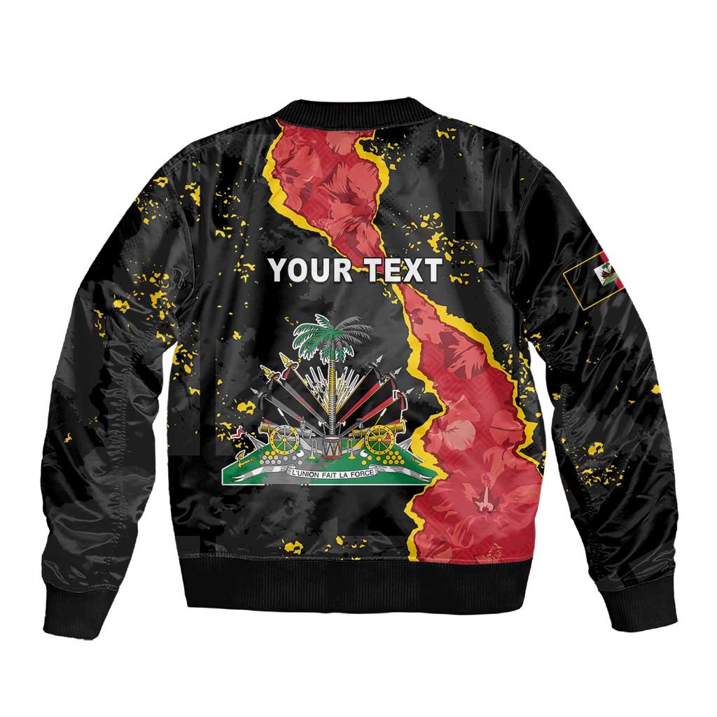 Personalised Haiti 1964 Sleeve Zip Bomber Jacket Coat Of Arms Unique Style - African Pride