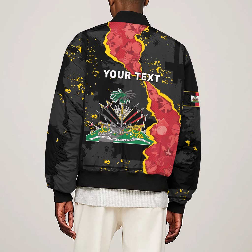 Personalised Haiti 1964 Sleeve Zip Bomber Jacket Coat Of Arms Unique Style - African Pride
