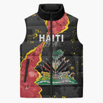 Personalised Haiti 1964 Sleeveless Puffer Jacket Coat Of Arms Unique Style