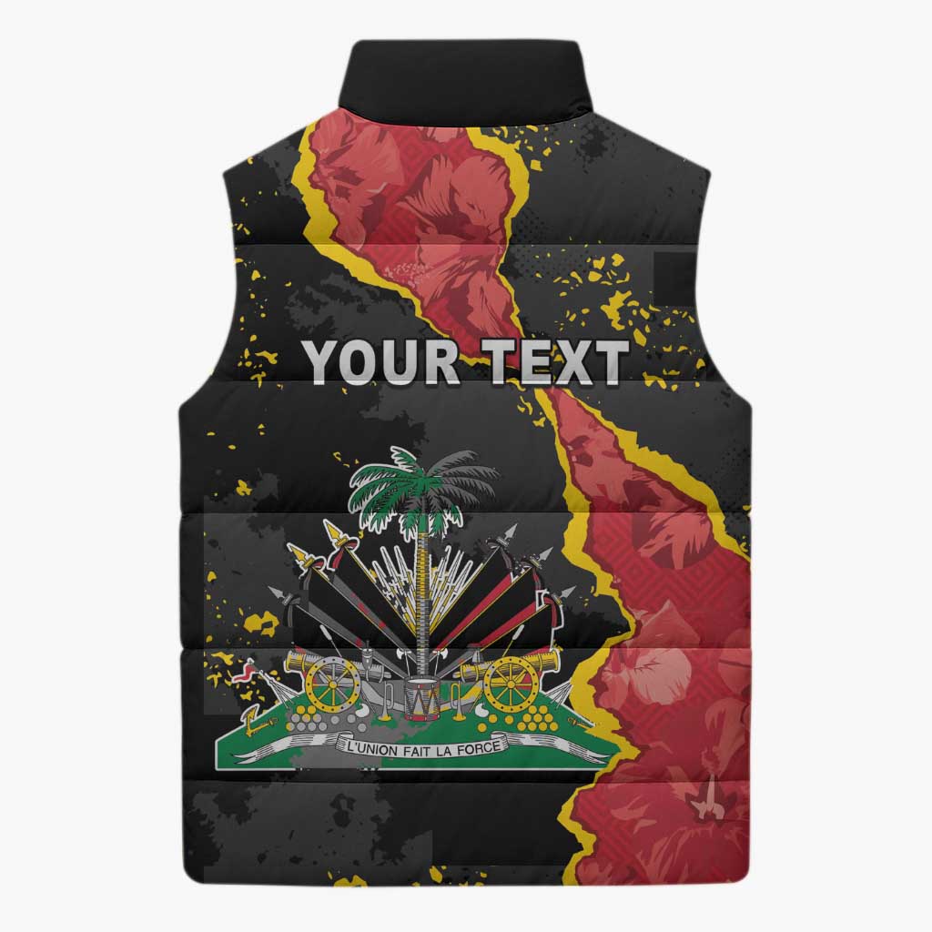 Personalised Haiti 1964 Sleeveless Puffer Jacket Coat Of Arms Unique Style