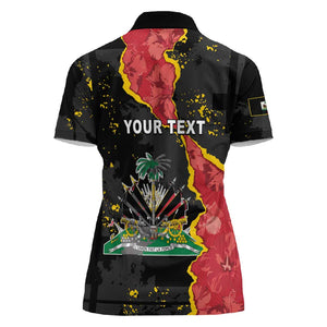 Personalised Haiti 1964 Women Polo Shirt Coat Of Arms Unique Style - African Pride