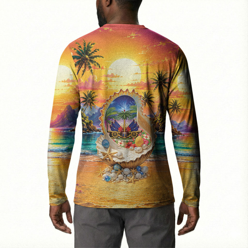 Haiti Button Sweatshirt The Pearl Of The Antilles