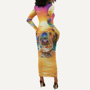 Haiti Long Sleeve Bodycon Dress The Pearl Of The Antilles