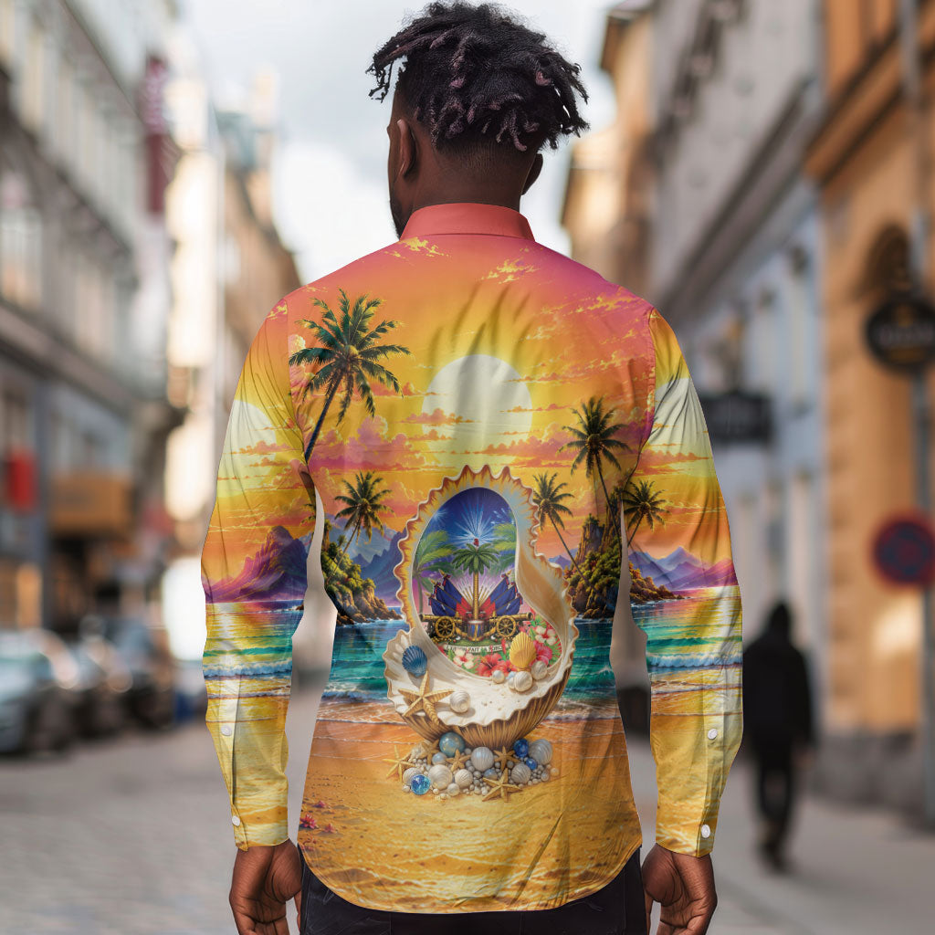 Haiti Long Sleeve Button Shirt The Pearl Of The Antilles