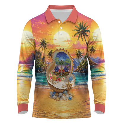 Haiti Long Sleeve Polo Shirt The Pearl Of The Antilles