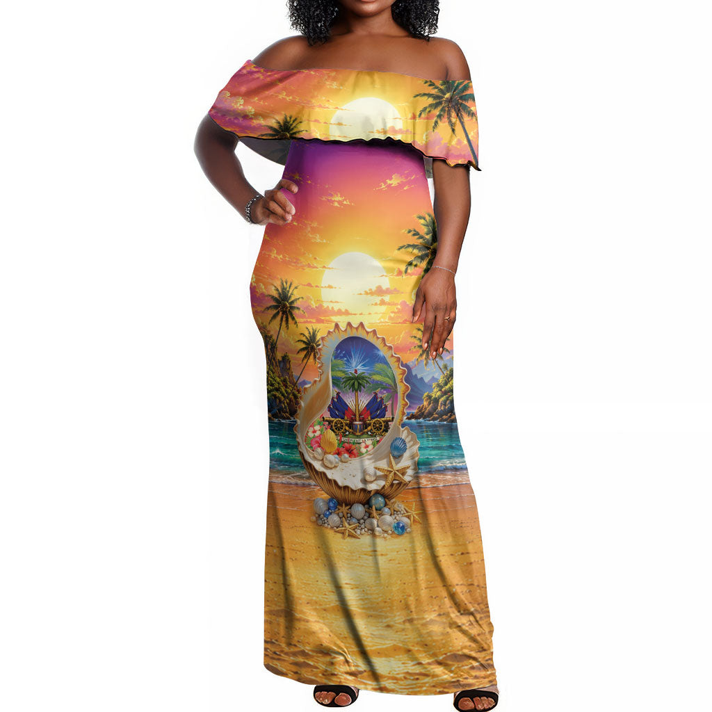 Haiti Off Shoulder Maxi Dress The Pearl Of The Antilles