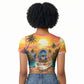 Haiti Raglan Cropped T shirt The Pearl Of The Antilles