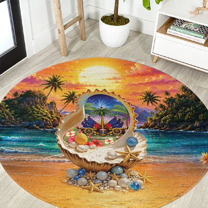 Haiti Round Carpet The Pearl Of The Antilles