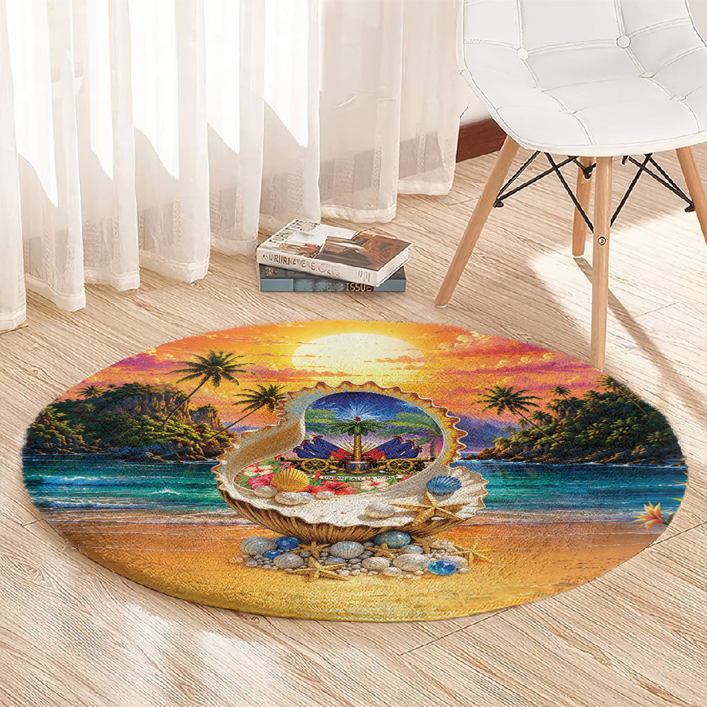 Haiti Round Carpet The Pearl Of The Antilles