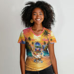 Haiti Women V-Neck T-Shirt The Pearl Of The Antilles