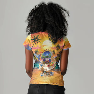 Haiti Women V-Neck T-Shirt The Pearl Of The Antilles