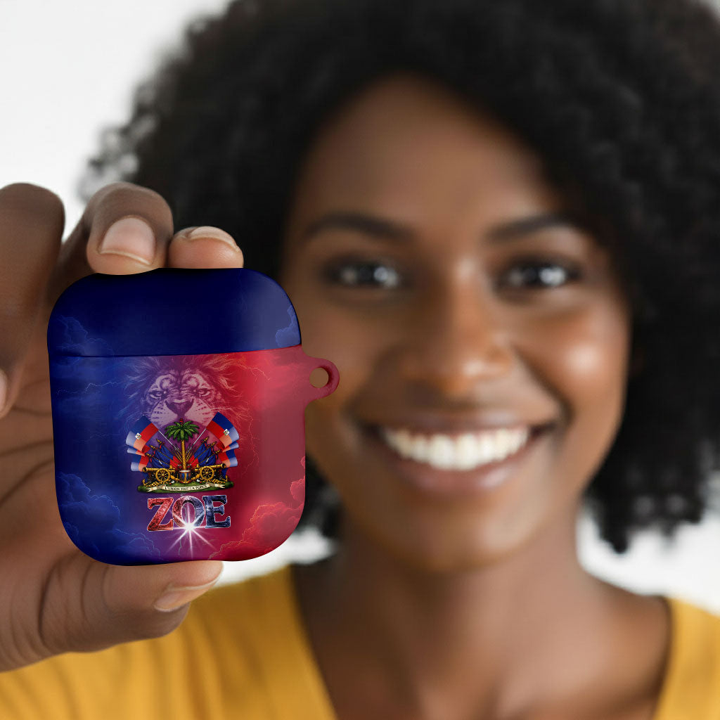 Haitian Zoe AirPods Case Roaring Lion With Coat Of Arms