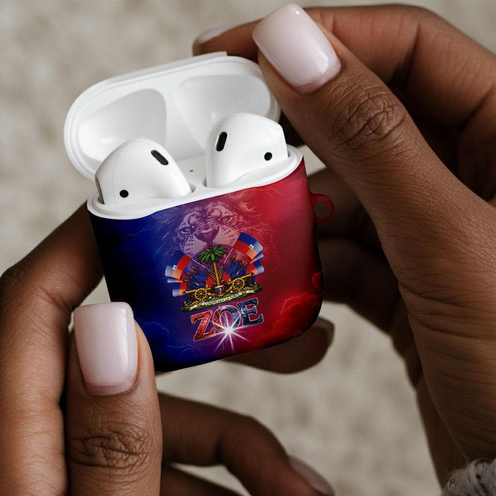 Haitian Zoe AirPods Case Roaring Lion With Coat Of Arms
