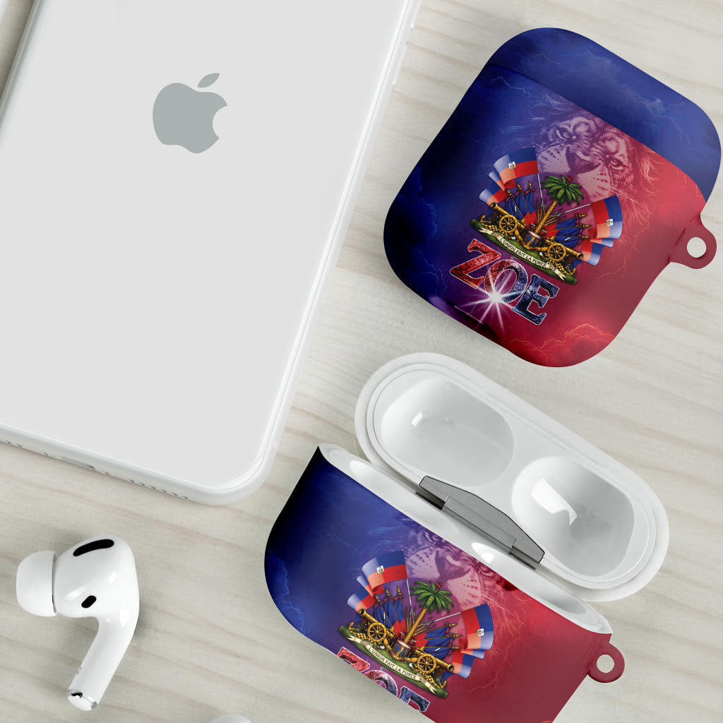 Haitian Zoe AirPods Case Roaring Lion With Coat Of Arms