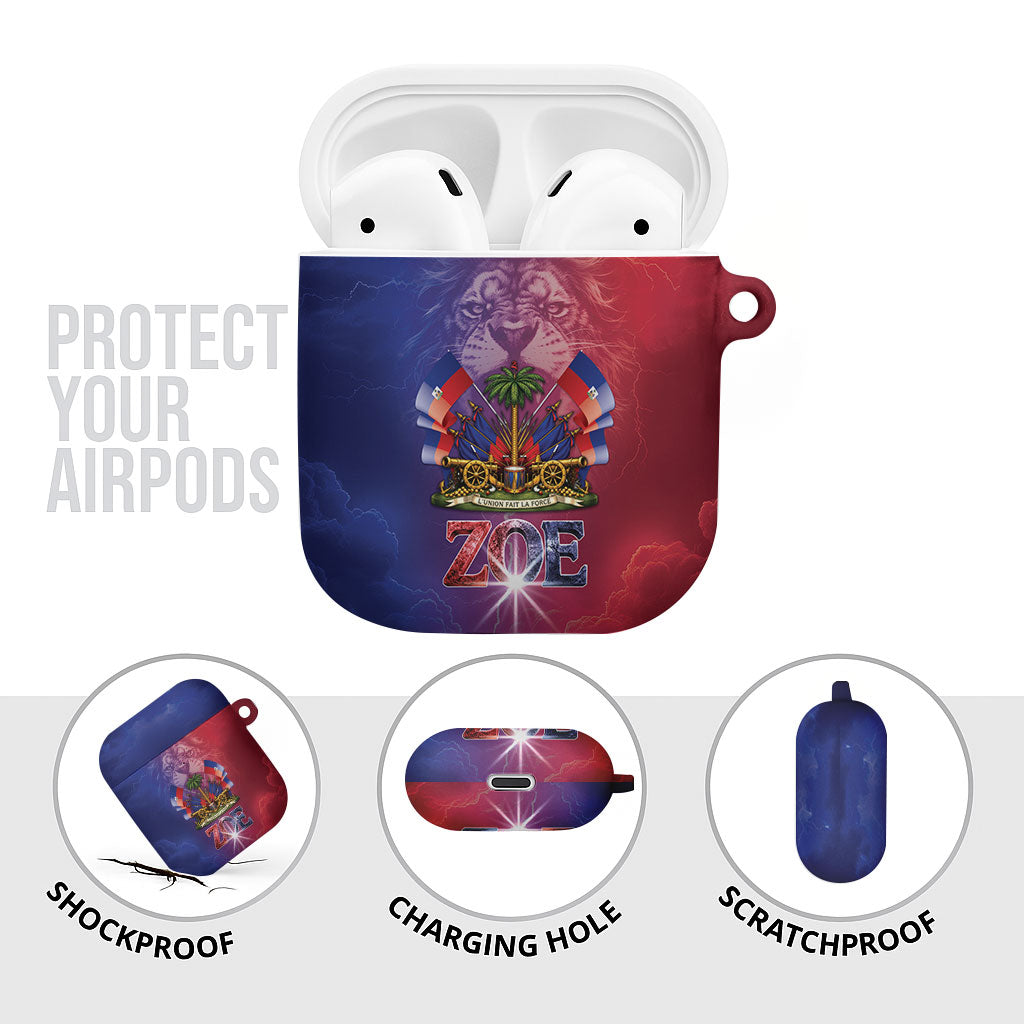 Haitian Zoe AirPods Case Roaring Lion With Coat Of Arms