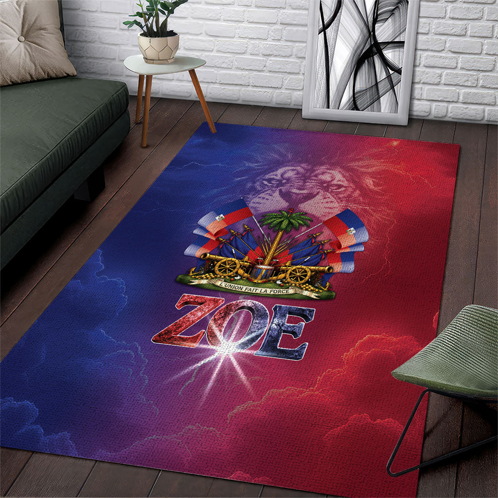 Haitian Zoe Area Rug Roaring Lion With Coat Of Arms