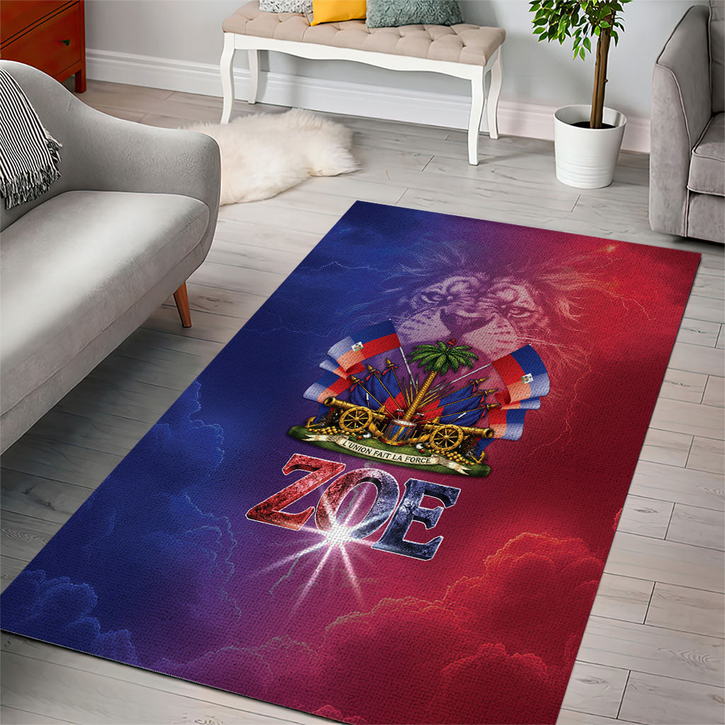 Haitian Zoe Area Rug Roaring Lion With Coat Of Arms