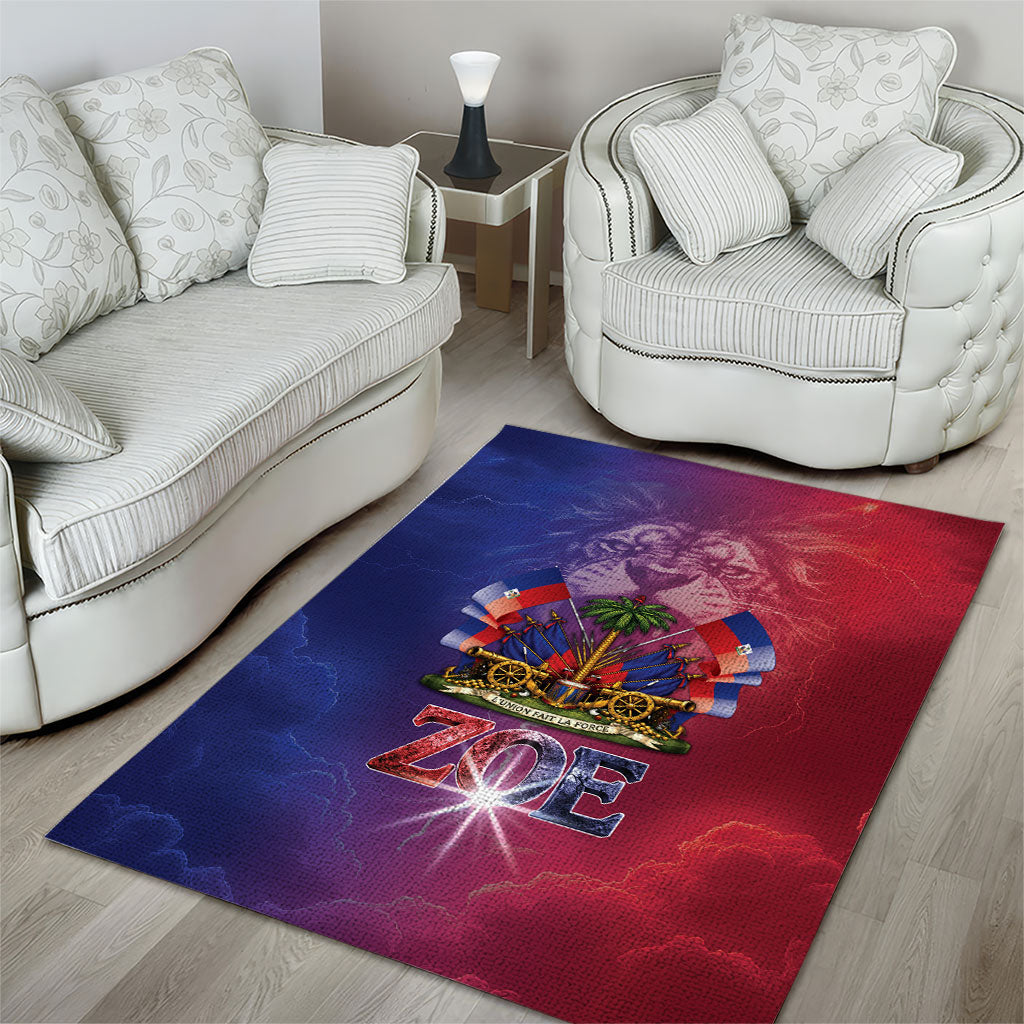 Haitian Zoe Area Rug Roaring Lion With Coat Of Arms