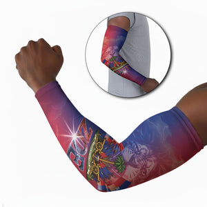Haitian Zoe Arm Sleeves Roaring Lion With Coat Of Arms