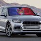 Haitian Zoe Auto Sun Shade Roaring Lion With Coat Of Arms