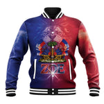 Haitian Zoe Baseball Jacket Roaring Lion With Coat Of Arms