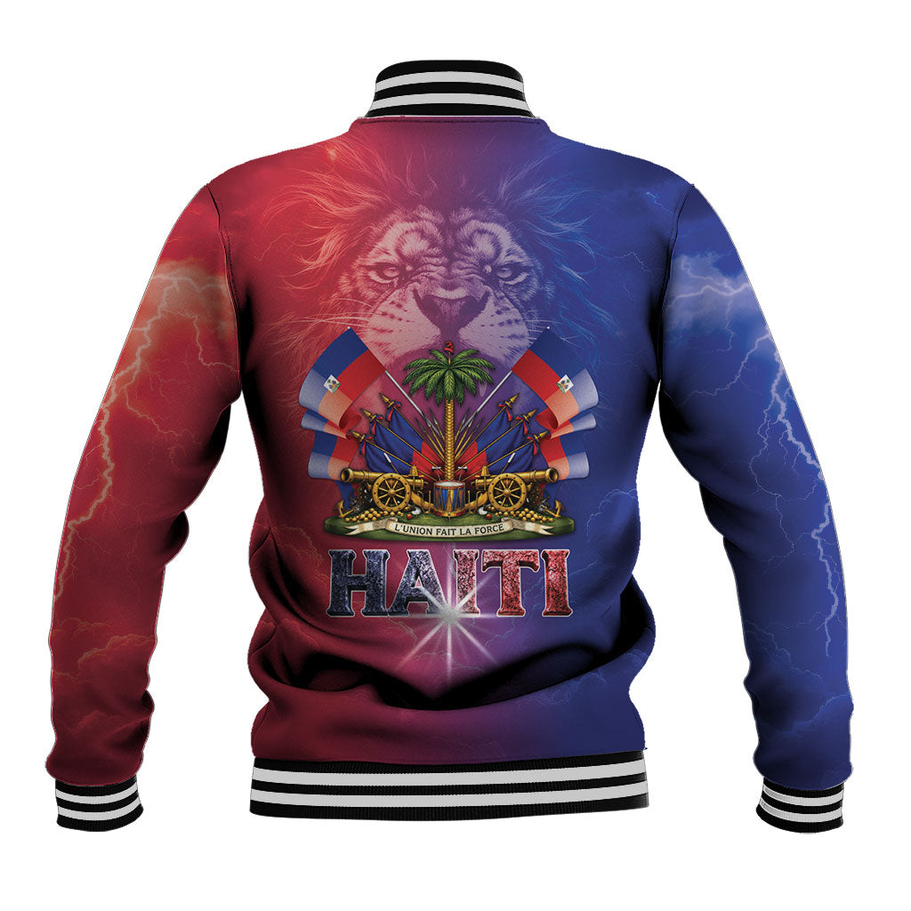 Haitian Zoe Baseball Jacket Roaring Lion With Coat Of Arms
