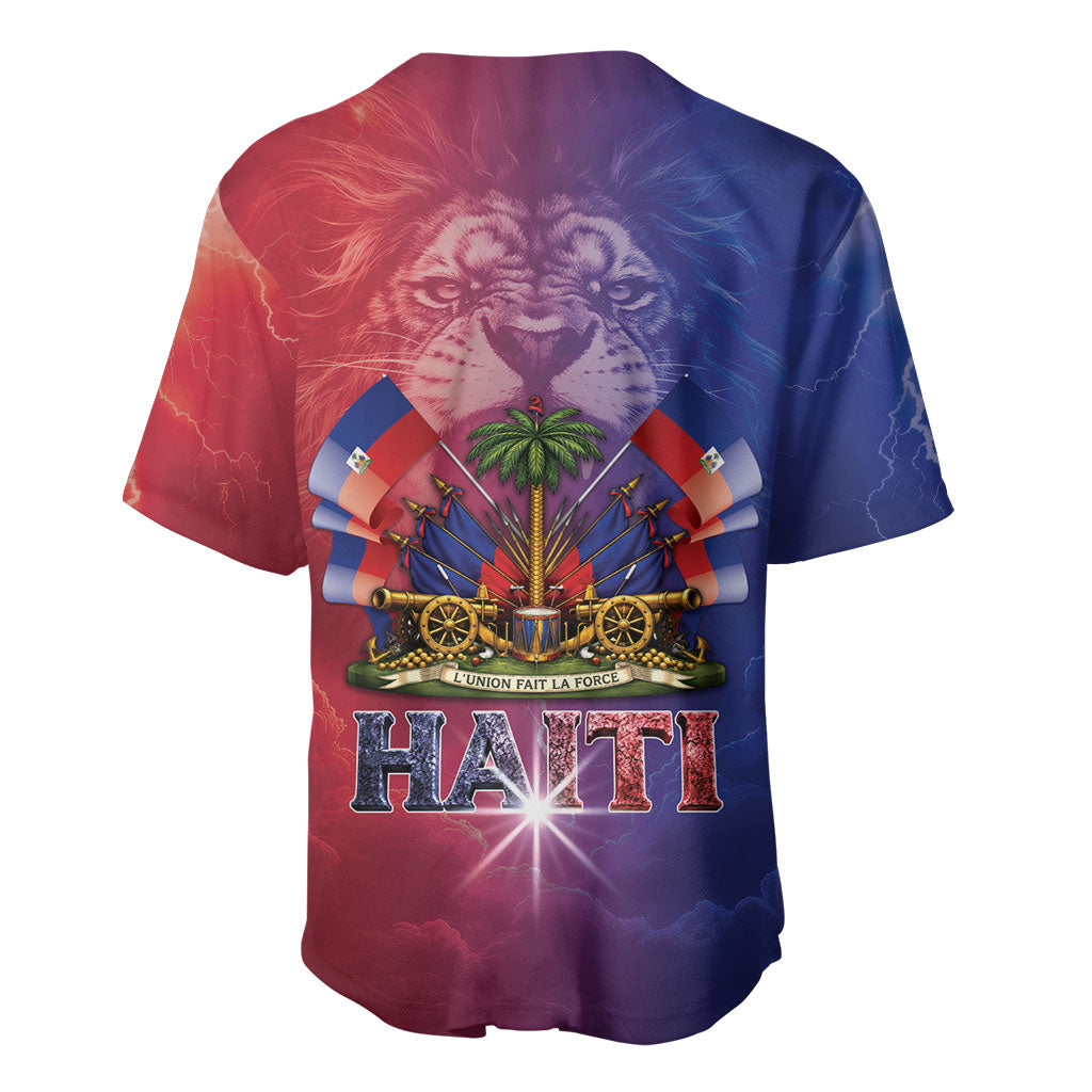 Haitian Zoe Baseball Jersey Roaring Lion With Coat Of Arms