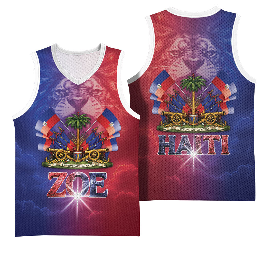 Haitian Zoe Basketball Jersey Roaring Lion With Coat Of Arms