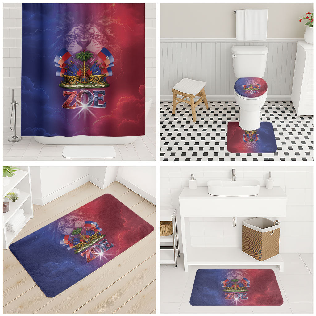 Haitian Zoe Bathroom Set Roaring Lion With Coat Of Arms