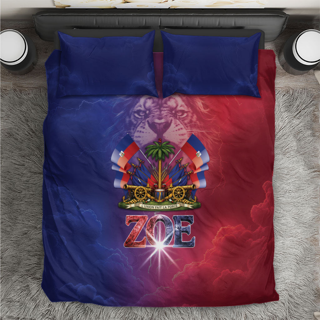 Haitian Zoe Bedding Set Roaring Lion With Coat Of Arms