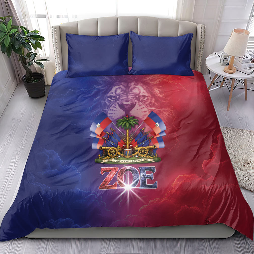 Haitian Zoe Bedding Set Roaring Lion With Coat Of Arms