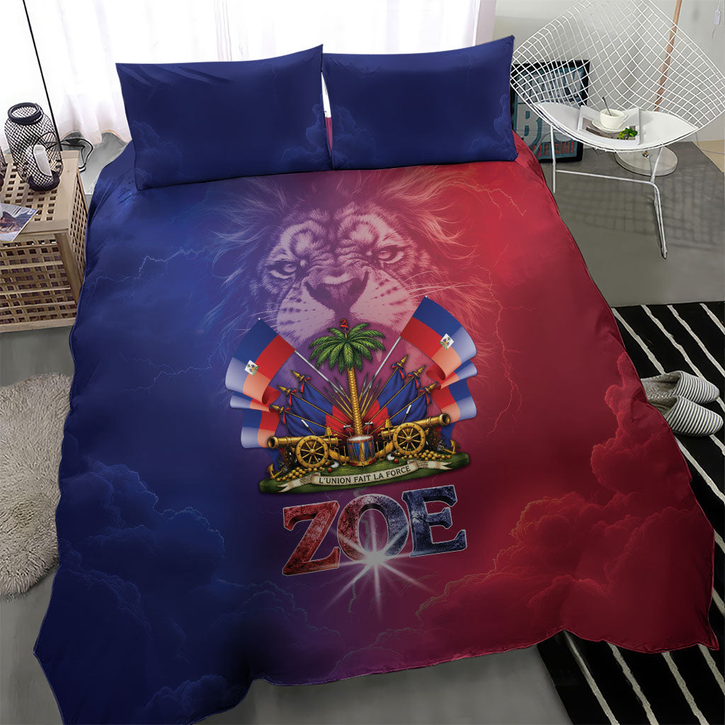 Haitian Zoe Bedding Set Roaring Lion With Coat Of Arms
