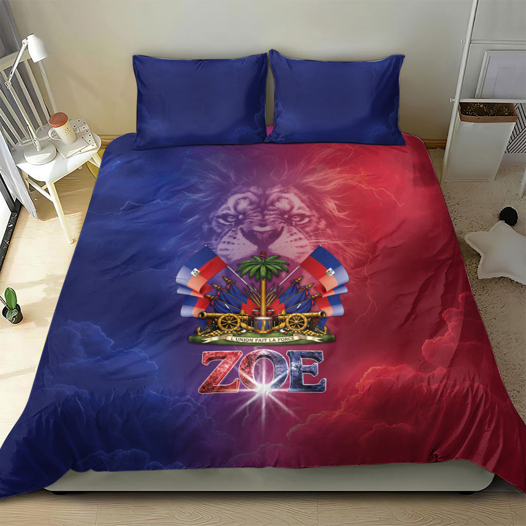 Haitian Zoe Bedding Set Roaring Lion With Coat Of Arms